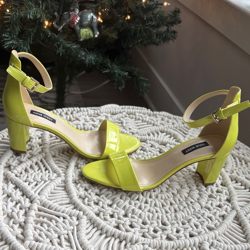 Nine West Lime Green Patent Heels